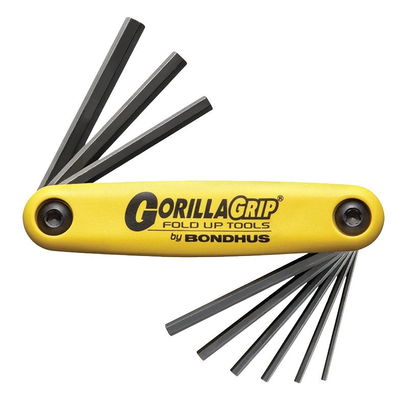 BONDHUS CORPORATION Bondhus GorillaGrip 12589 Hex End Key Set, 9-Piece, Steel, ProGuard, Specifications: SAE Measurement System