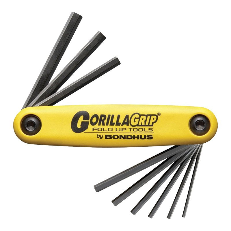 BONDHUS CORPORATION Bondhus GorillaGrip 12591 Hex End Key Set, 9-Piece, Steel, ProGuard, Specifications: SAE Measurement System