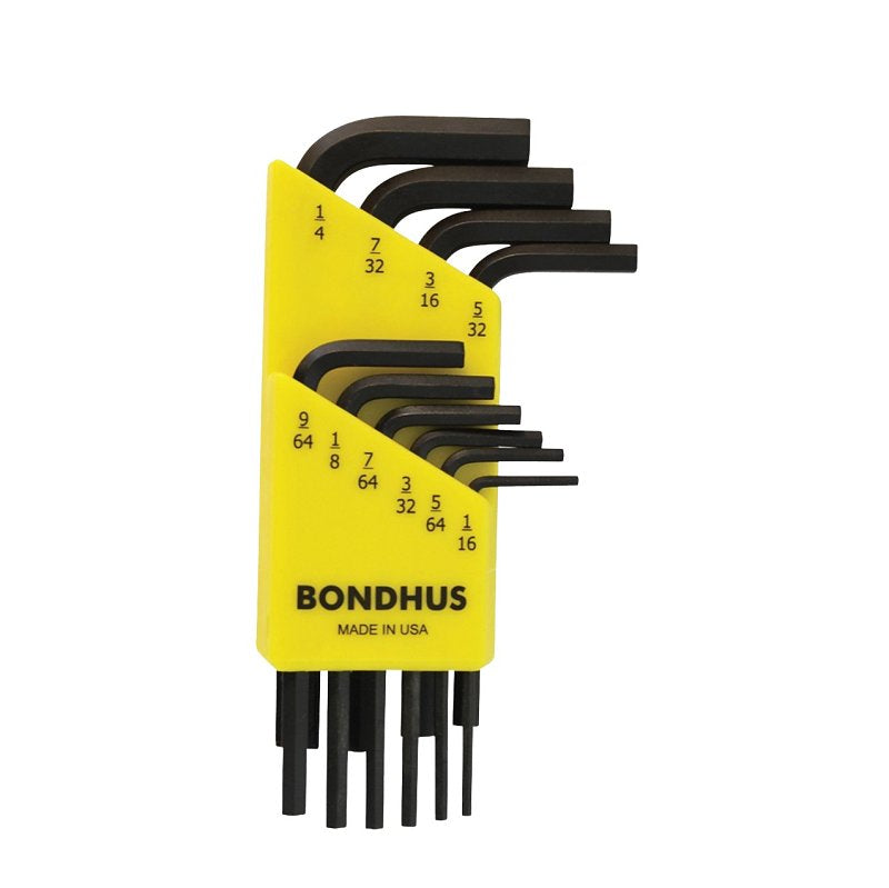 BONDHUS CORPORATION HEX L-KEY SET SHORT 1/16-1/4IN