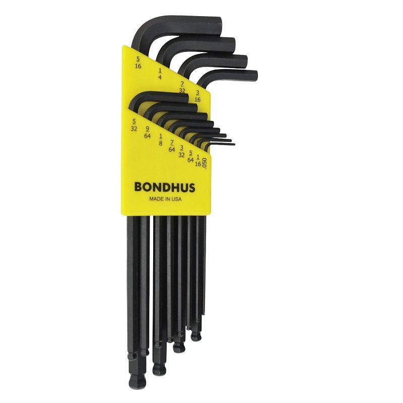 BONDHUS CORPORATION Bondhus 10936 Ball End L-Key Set, 12-Piece, ProGuard, Specifications: SAE Measurement System