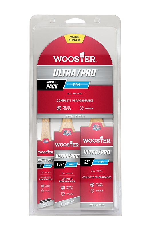 WOOSTER BRUSH Wooster 4188 Firm Brush, 3-Brush PAINT WOOSTER BRUSH