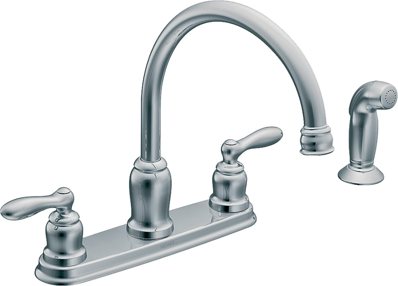 MOEN Moen Caldwell Series CA87888 Kitchen Faucet, 1.5 gpm, 2-Handle, Stainless Steel, Chrome Plated, Deck Mounting PLUMBING, HEATING & VENTILATION MOEN