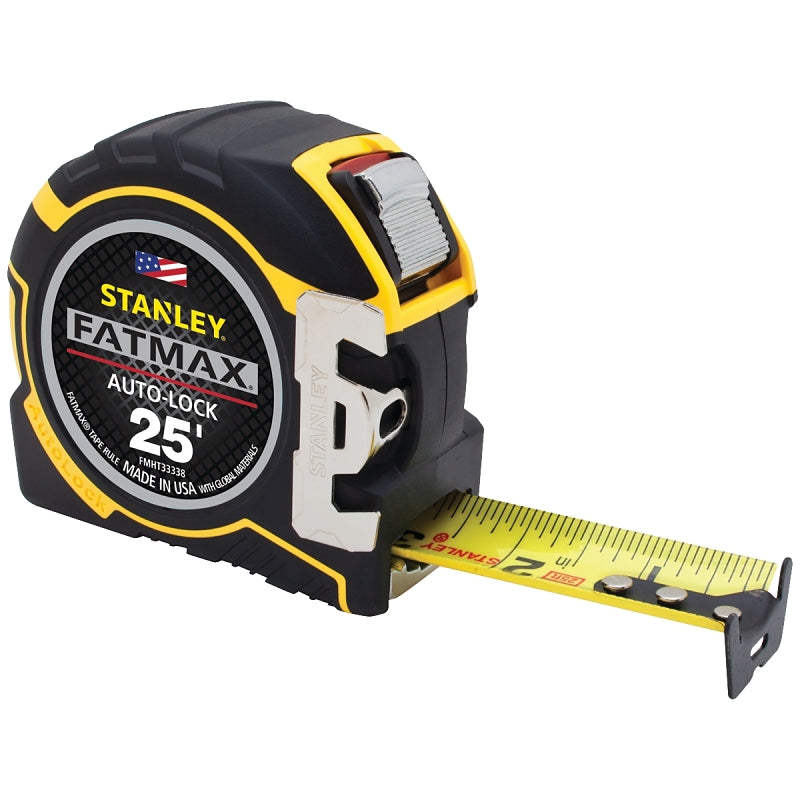 STANLEY TOOLS STANLEY FMHT33338 Tape Measure, 25 ft L Blade, 1-1/4 in W Blade, Steel Blade, ABS Case, Automatic Rewind