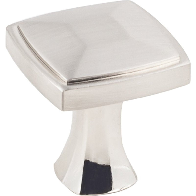HARDWARE RESOURCES KasaWare K121SN-4 Square Cabinet Knob, 1-3/16 in Projection, Zinc, Satin Nickel