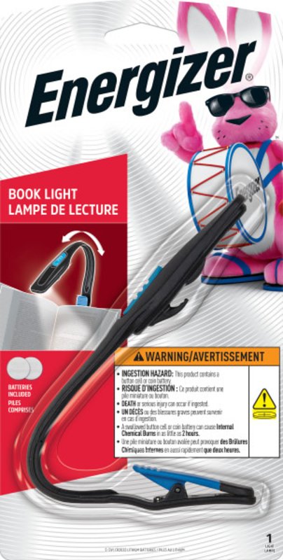 ENERGIZER BATTERY Energizer FNL2BU1CS Clip Light, CR2032 Battery, LED Lamp, 14 Lumens, 7 m Beam Distance, 30 hr Run Time, Black/Yellow ELECTRICAL ENERGIZER BATTERY