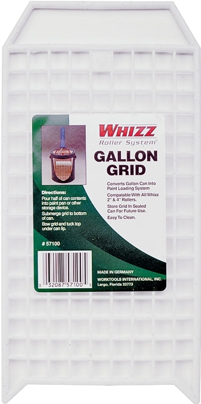 WHIZZ Whizz 57100 Bucket Grid, Plastic, White, For: Whizz 2 in and 4 in Rollers, 1 gal Can