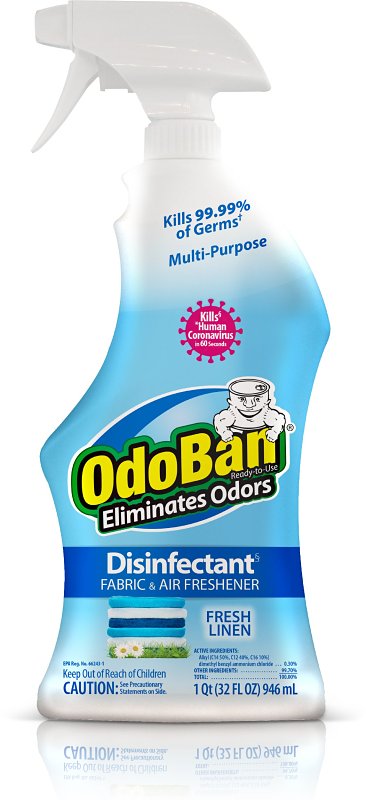 ODOBAN Odoban 910701-Q6 Air Freshener Disinfectant, 32 oz Spray Bottle, Liquid, Fresh Linen, Clear CLEANING & JANITORIAL SUPPLIES ODOBAN