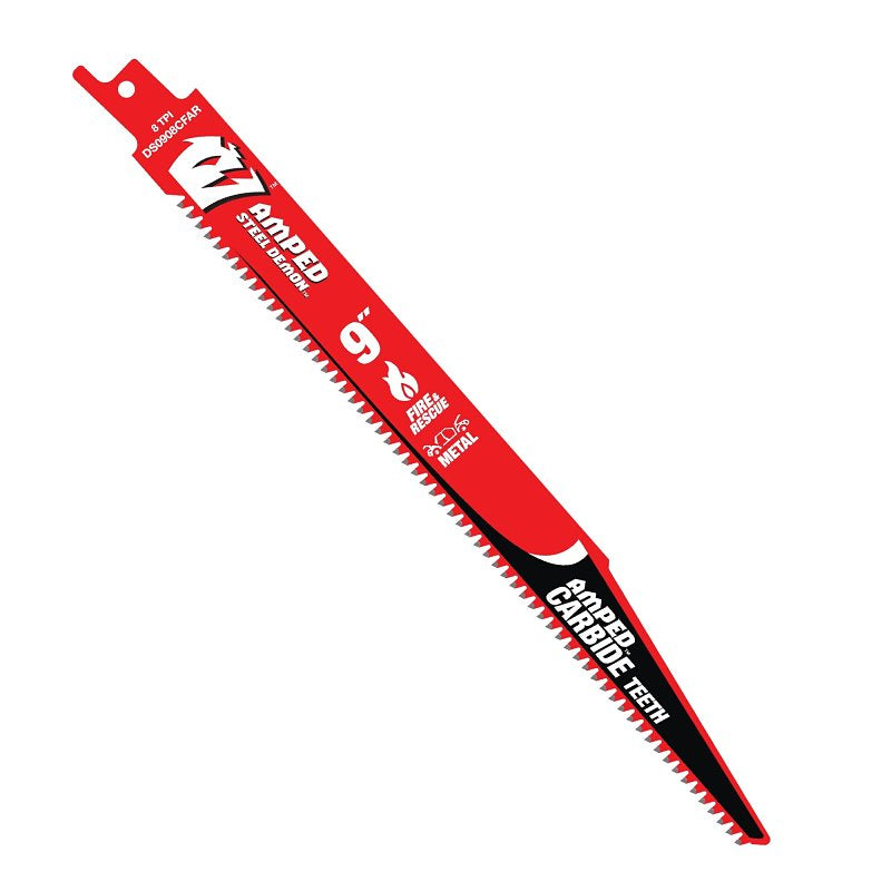 DIABLO Diablo AMPED Steel Demon Series DS0908CFAR10 Reciprocating Saw Blade, 9 in L, 8 TPI, Carbide Cutting Edge TOOLS DIABLO