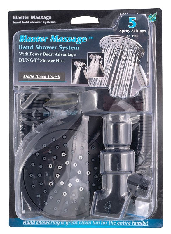 WHEDON HAND SHOWER 5-SPRAY PLSTC MBLK