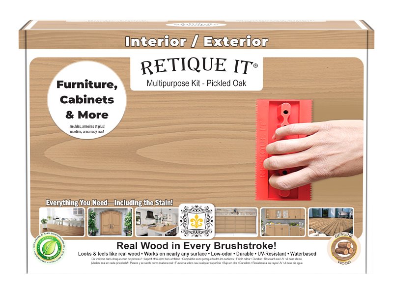 DECOART LLC Retique It RQ-WNK16-POAK-1B Multi-Purpose Wood'n Kit, Matte, Pickled Oak