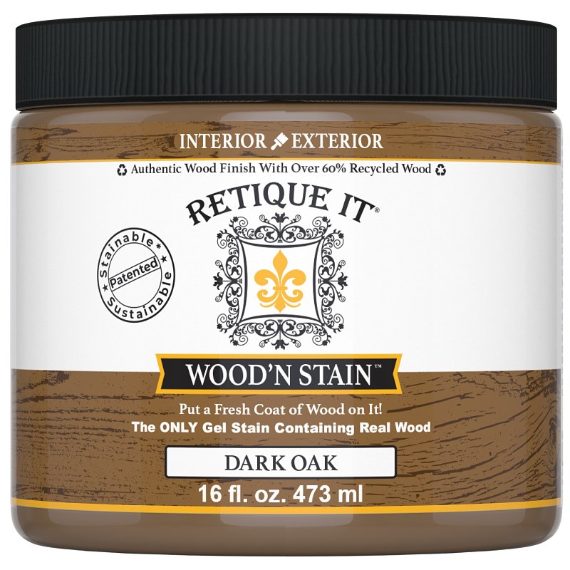 DECOART LLC Retique It Wood'n Stain RQ-WNS16-DOAK-R10 Wood Stain, Dark Oak, Gel, 16 oz
