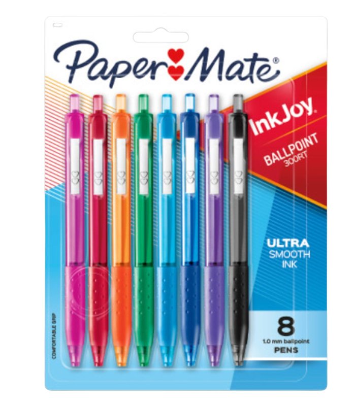 INKJOY Paper Mate InkJoy 300RT 1945921 Pen Set, Retractable, Conical, Medium Tip, Assorted Ink HOUSEWARES INKJOY