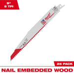 MILWAUKEE Milwaukee 48-00-8026 Reciprocating Saw Blade, 1 in W, 9 in L, 5 TPI, HSS Cutting Edge TOOLS MILWAUKEE