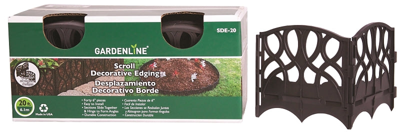 DEWITT DeWitt SDE-20 Lawn Edging, 20 ft L, 6 in H, Black