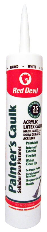 RED DEVIL Red Devil 0746 Painter's Caulk, White, 40 to 110 deg F, 10.1 fl-oz Cartridge PAINT RED DEVIL