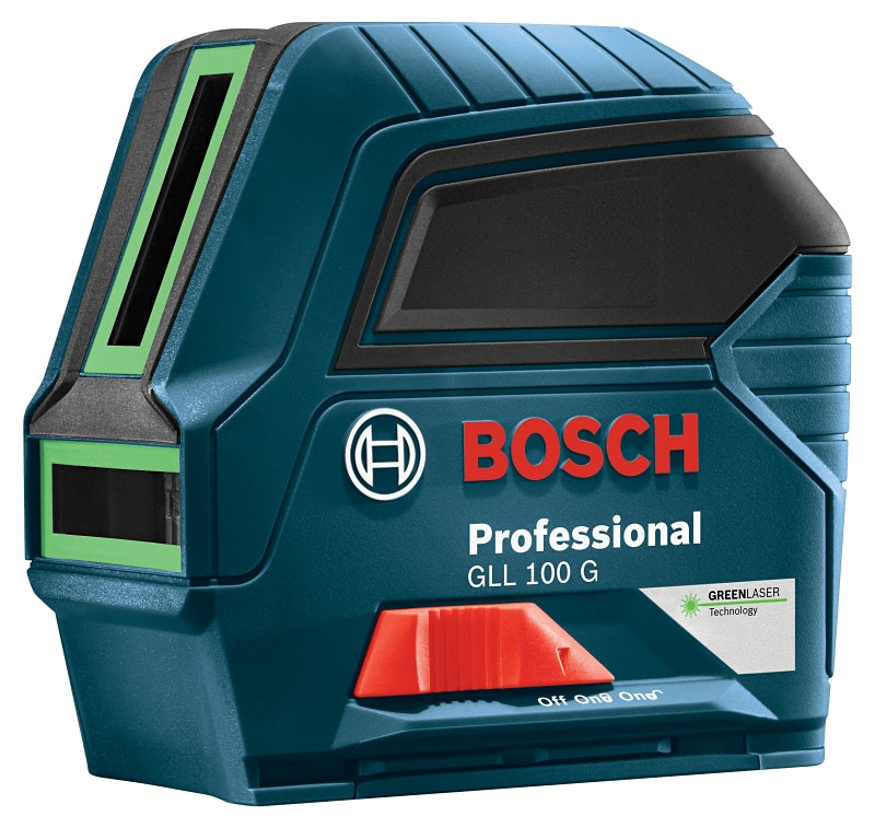 S-B POWER TOOL Bosch GLL 100 G Cross-Line Laser, 100 ft, +/-1/8 in at 33 ft Accuracy, 2-Line, Green Laser