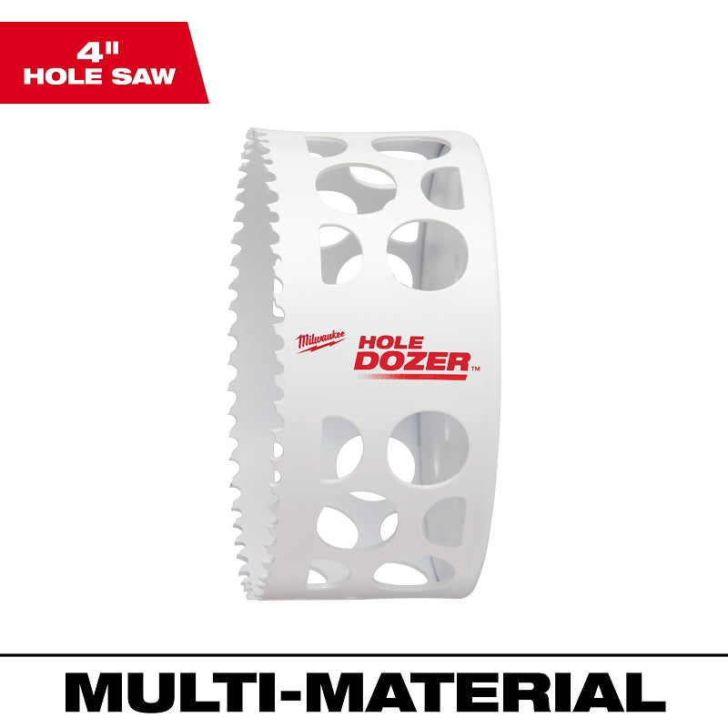 MILWAUKEE Milwaukee 49-56-9645 Hole Saw, 4 in Dia, 1-5/8 in D Cutting, 1/2-20 Arbor, 4, 5 TPI, Bi-Metal Cutting Edge