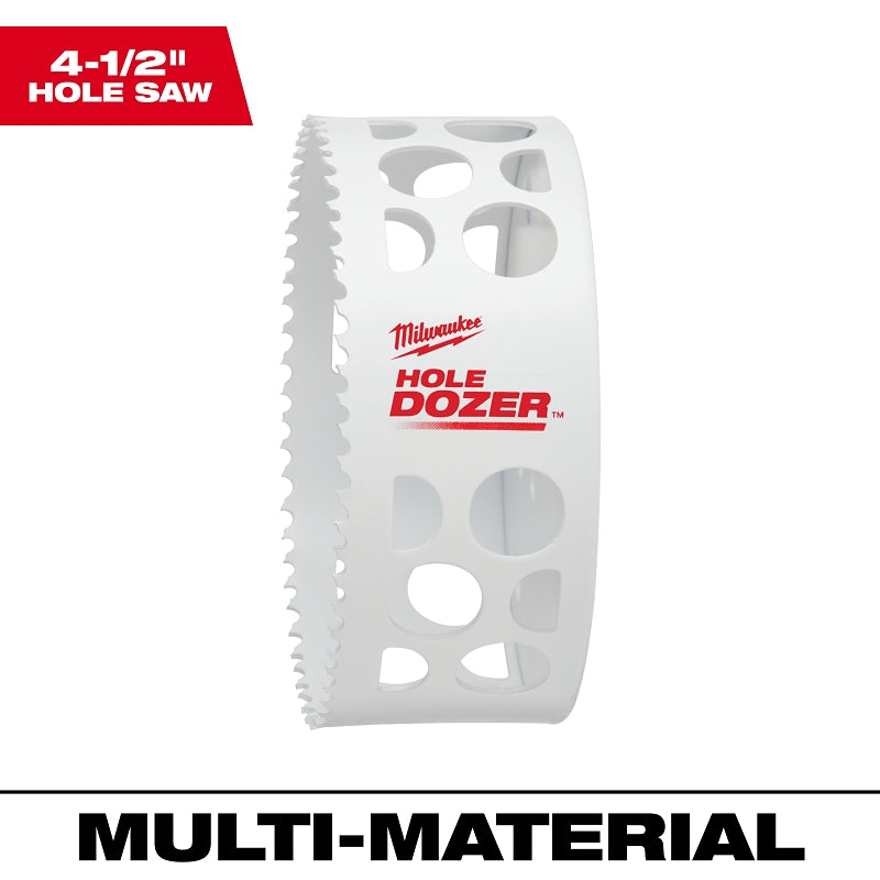 MILWAUKEE Milwaukee 49-56-9649 Hole Saw, 4-1/2 in Dia, 1-5/8 in D Cutting, 1/2-20 Arbor, 4, 5 TPI, Bi-Metal Cutting Edge TOOLS MILWAUKEE