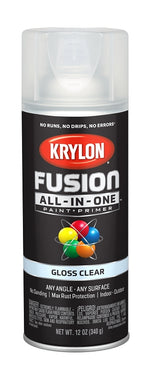 KRYLON Krylon K02705007 Spray Paint, 12 oz Can, 25 sq-ft Coverage Area, Acrylic Base, Gloss, Clear
