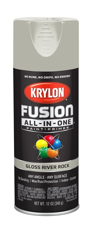 KRYLON Krylon K02721007 Spray Paint, 12 oz Can, 25 sq-ft Coverage Area, Acrylic Base, Gloss, River Rock PAINT KRYLON