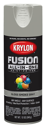 KRYLON Krylon K02723007 Spray Paint, 12 oz Can, 25 sq-ft Coverage Area, Acrylic Base, Gloss, Smoke Gray PAINT KRYLON