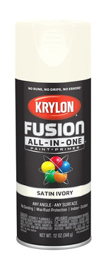 KRYLON Krylon K02739007 Spray Paint, Satin, Ivory, 12 oz, Can