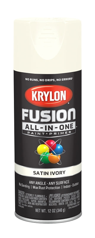 KRYLON Krylon K02739007 Spray Paint, Satin, Ivory, 12 oz, Can