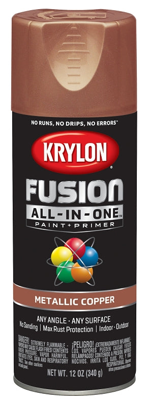 KRYLON Krylon All-In-One�� K02768007 Spray Paint, Metallic, Copper, 12 oz Can PAINT KRYLON