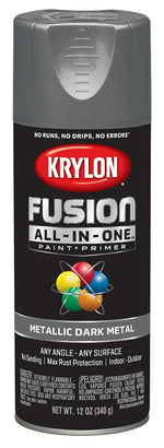 KRYLON Krylon K02769007 Spray Paint, Metallic, Dark Metal, 12 oz, Can