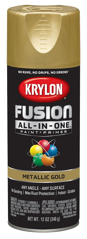 KRYLON Krylon K02770007 Spray Paint, Metallic, Gold, 12 oz, Can PAINT KRYLON
