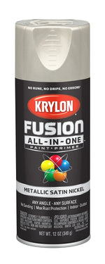 KRYLON Krylon K02772007 Spray Paint, Satin, Nickel, 12 oz, Can