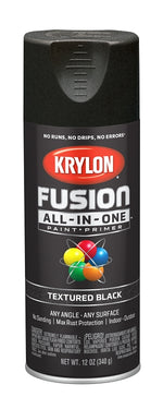 KRYLON Krylon K02776007 Spray Paint, Textured, Black, 12 oz, Can
