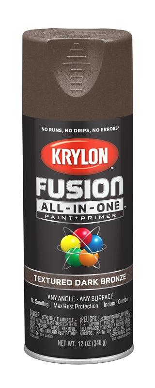 KRYLON Krylon K02778007 Spray Paint, Textured, Dark Bronze, 12 oz, Can PAINT KRYLON