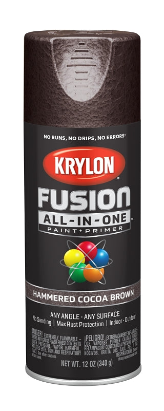 KRYLON Krylon K02785007 Spray Paint, Hammered, Cocoa Brown, 12 oz, Can