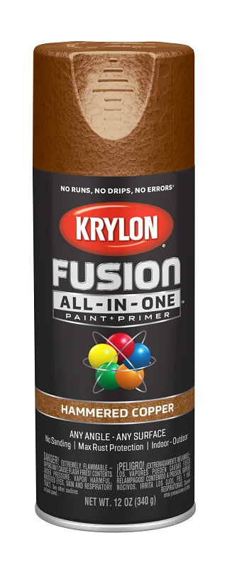 KRYLON Krylon K02786007 Spray Paint, Hammered, Copper, 12 oz, Can