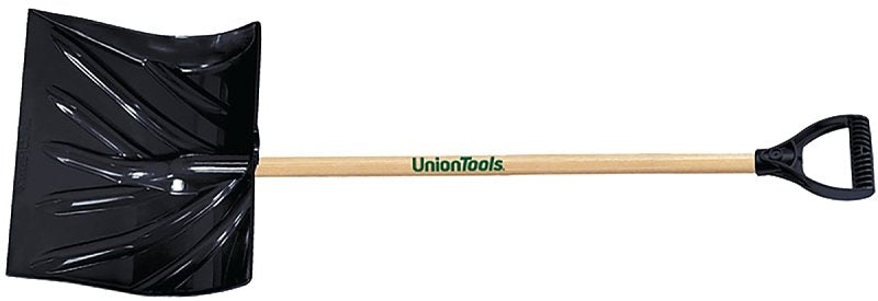 UNION TOOLS UnionTools 1627400 Snow Shovel, 18 in W Blade, 5-1/2 in L Blade, Combo Blade, Polyethylene Blade, Wood Handle