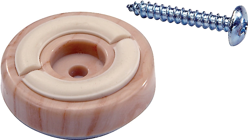SHEPHERD Shepherd Hardware 3692 Furniture Pad, Round, 1-1/4 in Dimensions, Plastic, Woodgrain, 8/PK