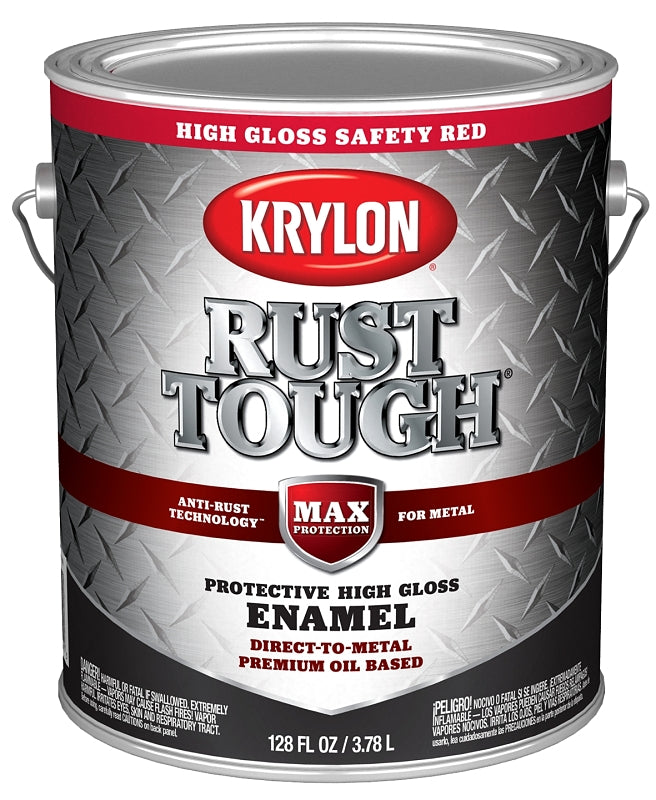 KRYLON Krylon Rust Tough K09737008 Rust Preventative Paint, Gloss, Radiant/Safety Red, 1 gal, 400 sq-ft/gal Coverage Area PAINT KRYLON   