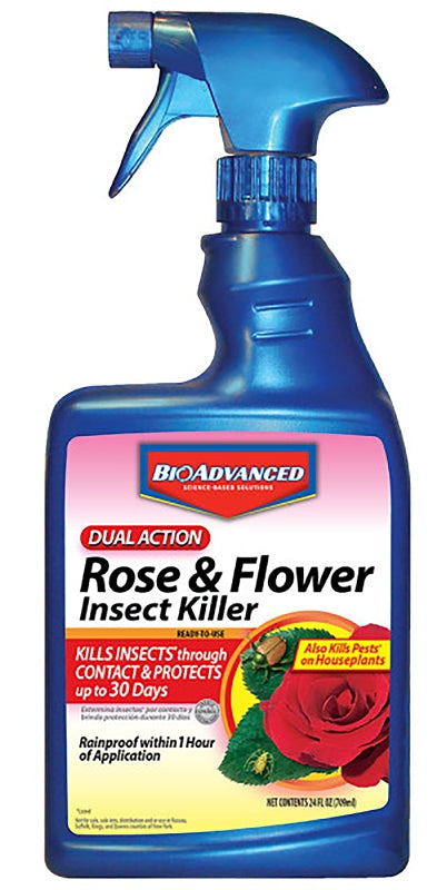 BIOADVANCED BioAdvanced 502570B Rose and Flower Insect Killer, Liquid, Spray Application, Indoor, Outdoor, 24 oz Bottle LAWN & GARDEN BIOADVANCED