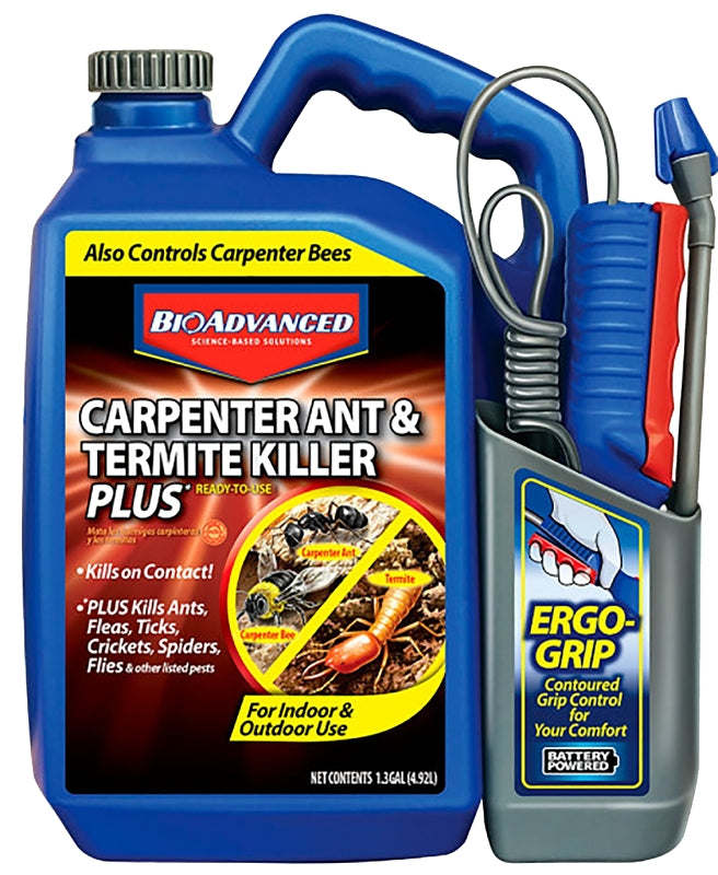 BIOADVANCED BioAdvanced 700335A Ant and Termite Killer, Liquid, Brush, Spray Application, 1.3 gal Can LAWN & GARDEN BIOADVANCED