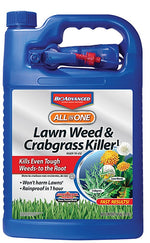 BIOADVANCED BioAdvanced 704130A Weed and Crabgrass Killer, Liquid, Black/Brown, 1 gal Bottle LAWN & GARDEN BIOADVANCED