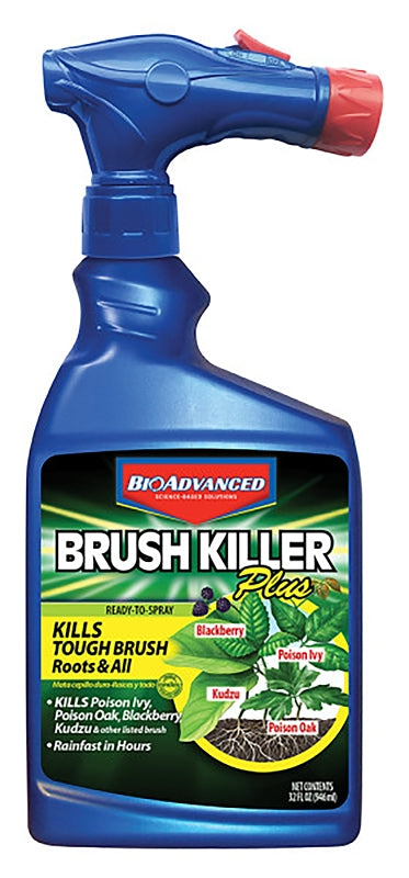 BIOADVANCED BioAdvanced 704645A Series Brush Killer, Compositions: Triclopyr, Triethylamine Salt, 32 oz Bottle, Liquid, Clear