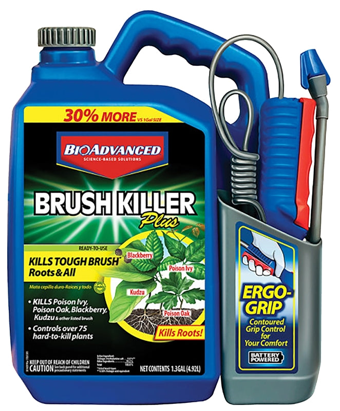 BIOADVANCED BioAdvanced 704701A Brush Killer, Liquid, Light Yellow, 1.3 gal Bottle LAWN & GARDEN BIOADVANCED