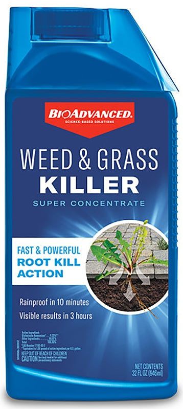BIOADVANCED BioAdvanced 704195A Super Concentrated Weed and Grass Killer, Liquid, Blue, 32 oz Bottle LAWN & GARDEN BIOADVANCED