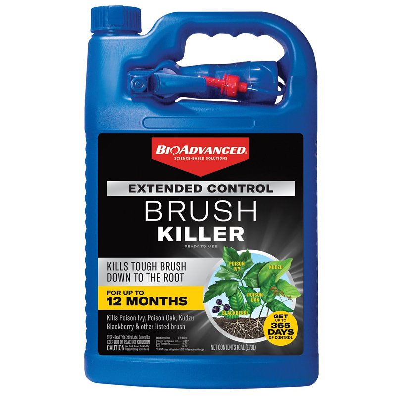 BIOADVANCED BioAdvanced 800610A Extended Control Brush Killer, Liquid, Colorless to Light Yellow, 1 gal Bottle LAWN & GARDEN BIOADVANCED