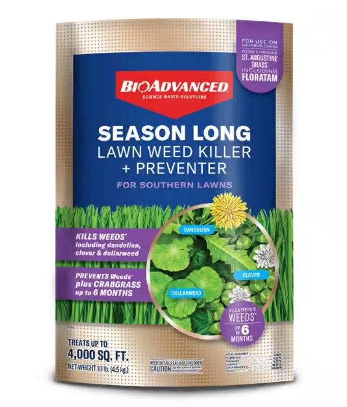 BIOADVANCED BioAdvanced Season Long 820060B Weed Killer Plus Preventer, Granular, Spreader Application, 10 lb Bag LAWN & GARDEN BIOADVANCED
