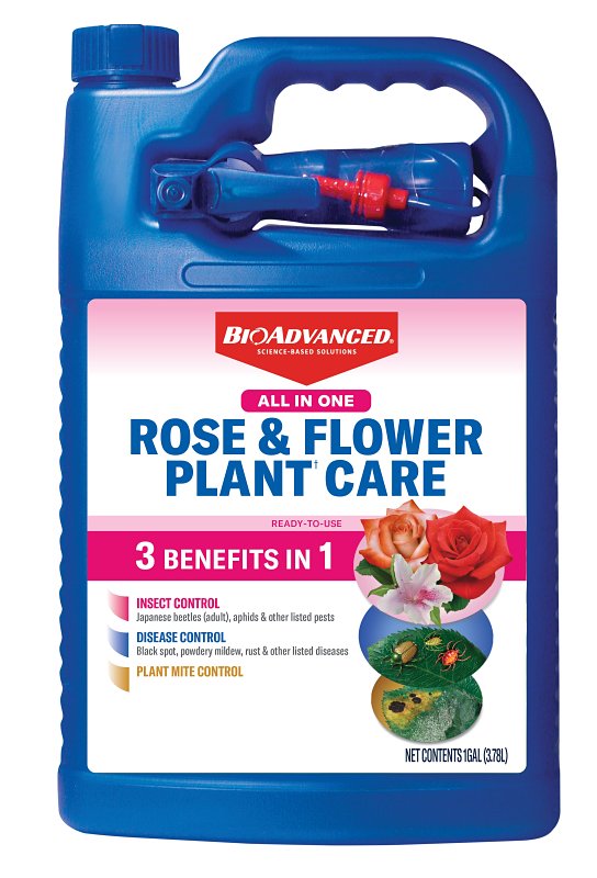 BIOADVANCED BioAdvanced 820157E All-In-One Rose and Flower Care Concentrate, Spray Application, 1 gal Bottle