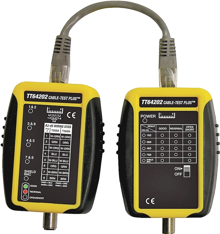 SPERRY Sperry Instruments Cable-Test Series TT64202 Cable Tester, Black/Yellow