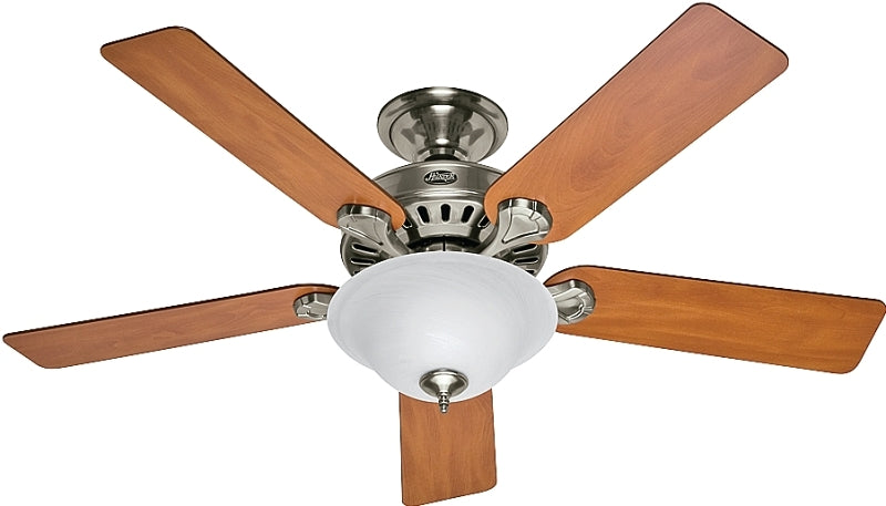 HUNTER Hunter 53249/28723 Ceiling Fan, 5-Blade, Blackened Rosewood/Chestnut Blade, 52 in Sweep, 3-Speed, With Lights: Yes ELECTRICAL HUNTER