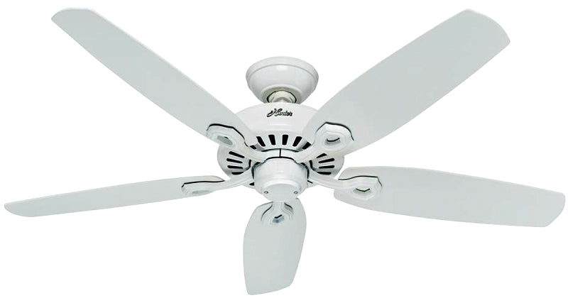 HUNTER Hunter Builder Elite Series 53240 Ceiling Fan, 5-Blade, Snow White Blade, 52 in Sweep, Wood Blade, 3-Speed ELECTRICAL HUNTER